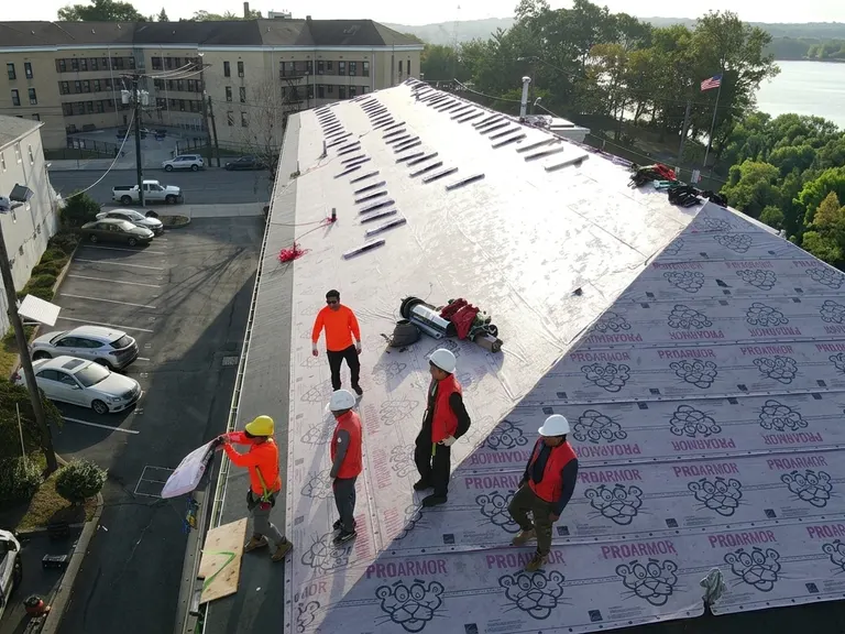 Englewood Roof Repair crew member on a jobsite